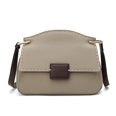 Tiffany & Fred Paris Tiffany & Fred Full-grain Leather Messenger/shoulder Bag In Beige