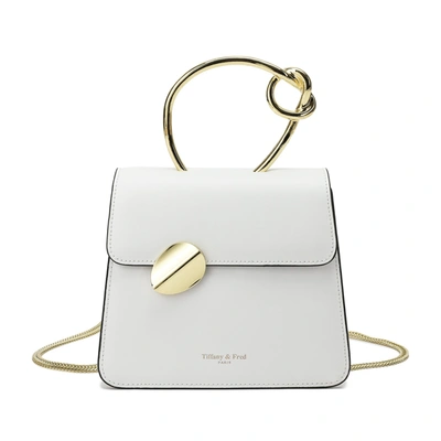 Tiffany & Fred Paris Tiffany & Fred Sheepskin Leather Top-handle Shoulder Bag In White