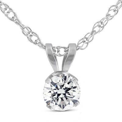 Pompeii3 1/3 Ct Diamond Solitaire Pendant Necklace In 14k White Or Yellow Gold Lab Grown In Silver