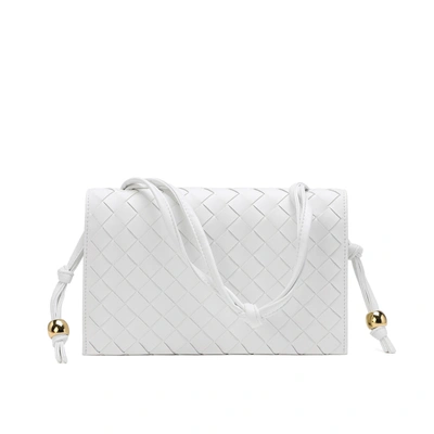 Tiffany & Fred Paris Tiffany & Fred Woven Leather Shoulder Bag/ Clutch In White