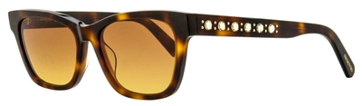 Swarovski Women's Rectangular Sunglasses Sk0374 52f Havana 53mm In Multi