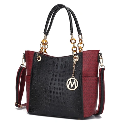 Mkf Collection By Mia K Miriam Signature Vegan Leather Tote Handbag In White