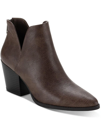 Sun + Stone Eliza Womens Faux Leather Almond Toe Ankle Boots In Multi