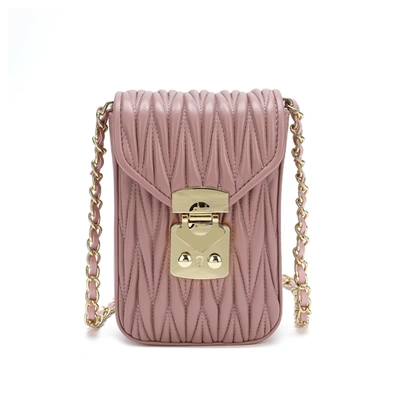 Tiffany & Fred Paris Tiffany & Fred Sheepskin Leather Phone Bag In Pink