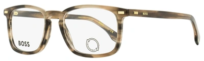 Hugo Boss Men's Rectangular Eyeglasses B1368 S05 Gray/brown 53mm In Beige