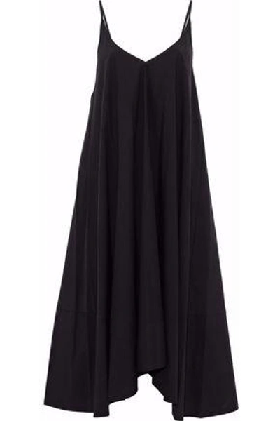 Alexander Wang T Pleated Cotton-poplin Midi Dress In Black