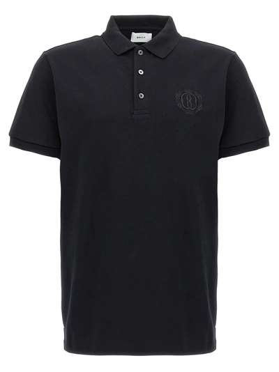 Bally Embroidery Polo Shirt In Black