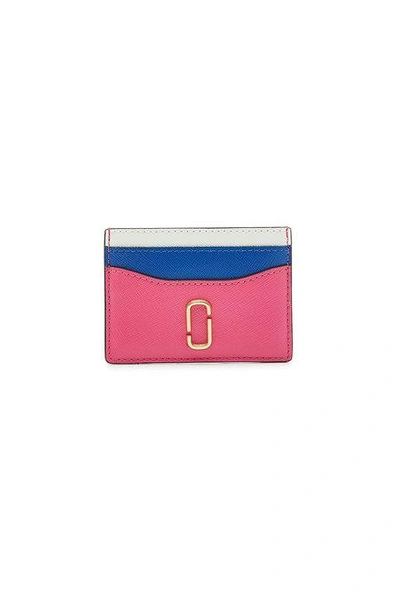 Marc Jacobs Ladies Vivid Pink Snapshot Saffiano Leather Card Holder In Vivid Pink Multi