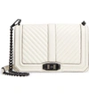 Rebecca Minkoff 'chevron Quilted Love' Crossbody Bag - White In Antique White