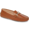 Tod's Gommini Double T Driving Moccasin In Dark Congac