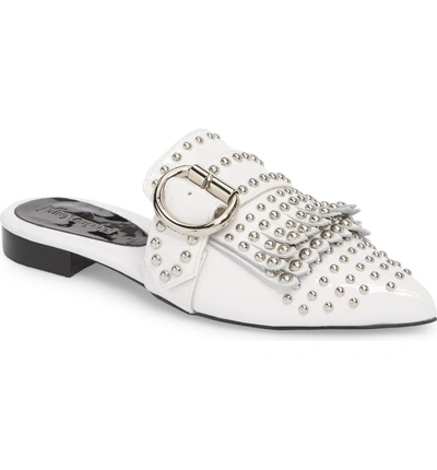 Jeffrey Campbell Daniel Studded Loafer Mule In White