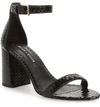 Alice And Olivia Lillian Snake-print Block-heel Sandals In Black