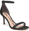 Sam Edelman 'patti' Ankle Strap Sandal In Black Fabric