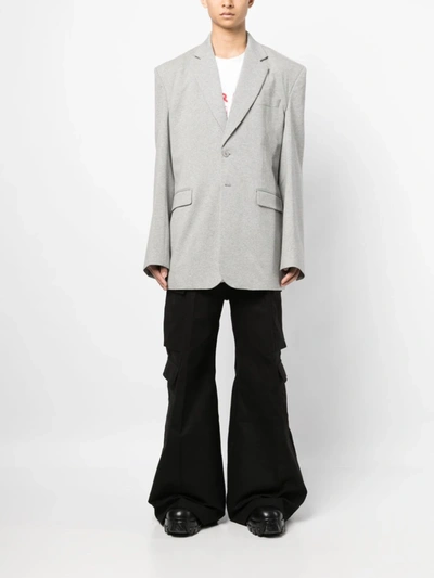 Vetements Unisex Boxy Jersey Tailored Jacket In Grey Melange