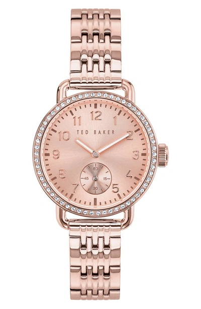 Ted Baker Classic Bracelet Strap Watch, 34mm In Rose Gold-tone