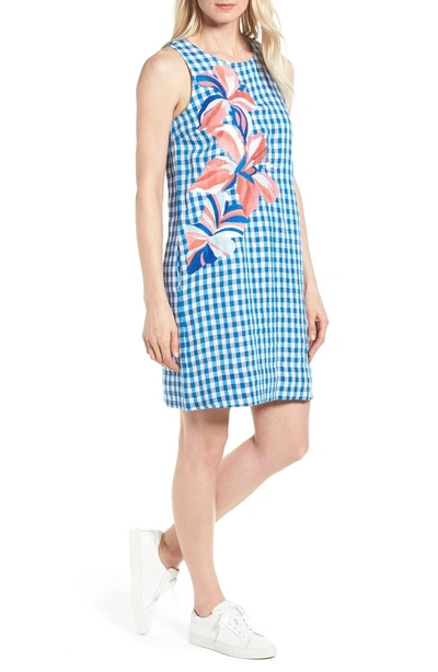 Tommy Bahama Gingham Shift Dress In Blue Aster