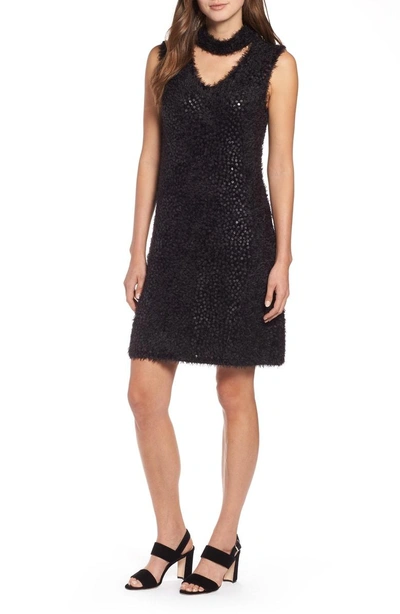 Nic + Zoe Cozy Sequin Dress In Black Onyx