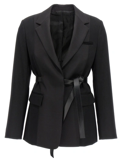 Lanvin Belted Tailored Blazer In Black