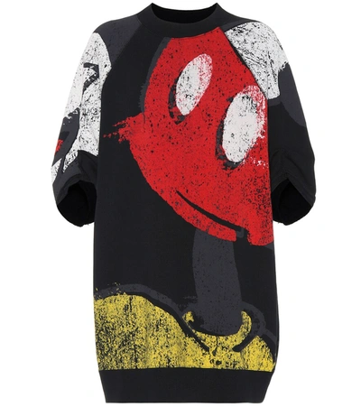 Marc Jacobs Mickey Mouse Short Sleeve Sweatshirt In Black