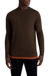 Karl Lagerfeld Merino Wool Sweater In Brown