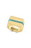 Effy Turquoise Trim Ring In Gold/ Blue