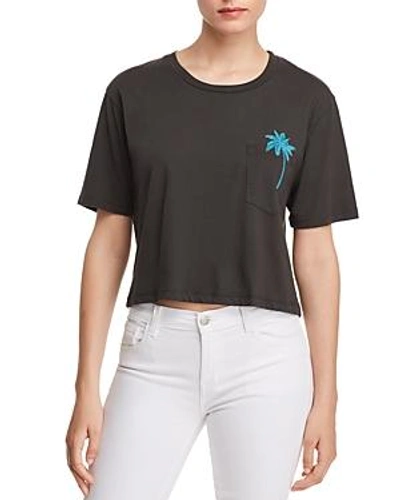 Project Social T Viva Cuba Cropped Tee In Distressed Black