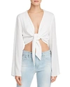 Fore Tie-front Top In White