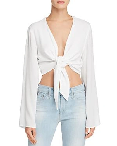 Fore Tie-front Top In White