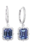 Suzy Levian Sterling Silver Sapphire Drop Earrings In Blue