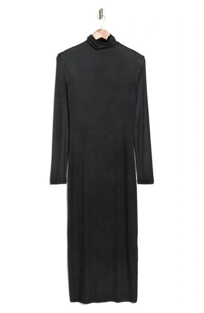 Ag Chelden Long Sleeve Maxi Dress In Metallic True Black