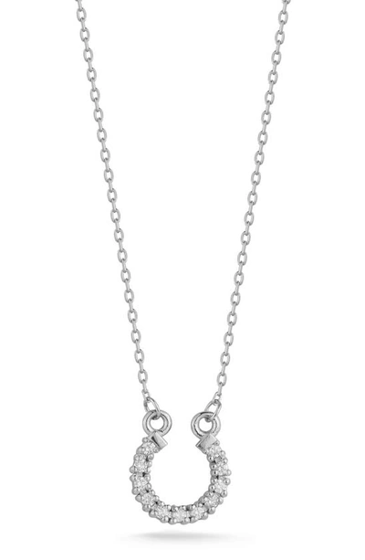 Ember Fine Jewelry 14k Gold Diamond Horse Shoe Pendant Necklace In White/ Silver