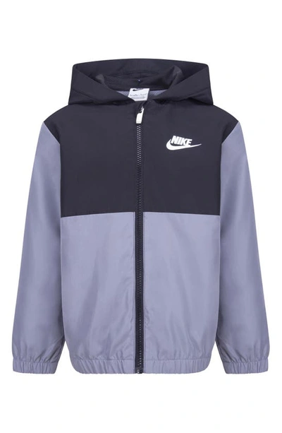 Nike Kids' Split Futura Raglan Windrunner Jacket In Smoke Grey