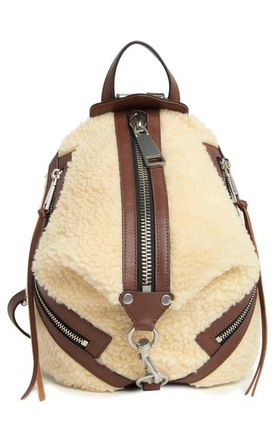 Rebecca Minkoff Julian Faux Fur Backpack In Cream