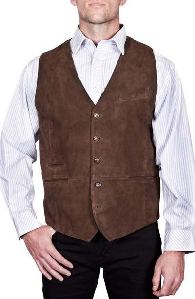 Missani Le Collezioni Vintage Leather Vest In Cognac