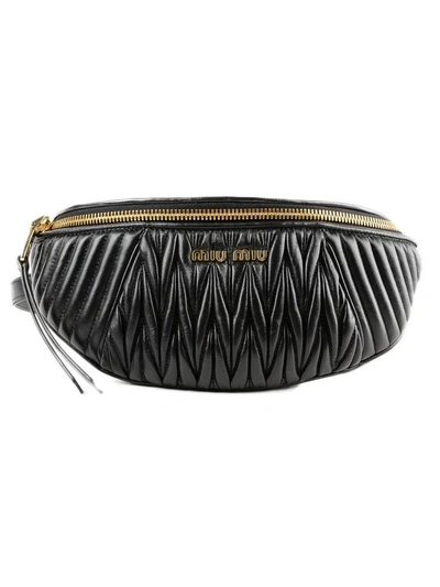 Miu Miu Matelassé Belt Bag In Black