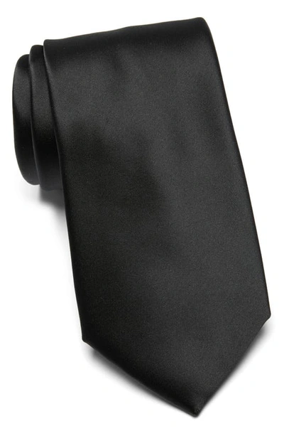 Perry Ellis Satin Tie In Black