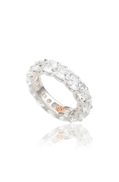 Suzy Levian Cubic Zirconia Eternity Band Ring In White