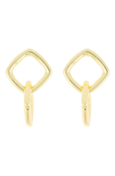Argento Vivo Sterling Silver Square Link Drop Earrings In Gold