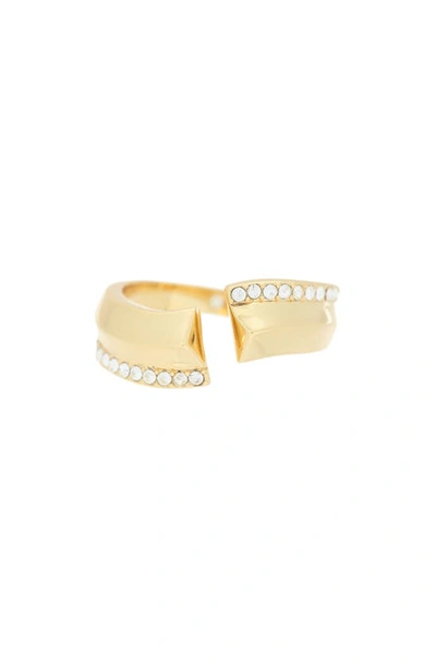Covet Pavé Crystal Open Band Ring In Gold