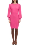 Donna Morgan Cable Knit Sweater Dress In Fuschia Pink