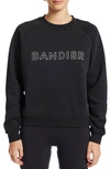Bandier Logo Crewneck Sweatshirt In Black/ White