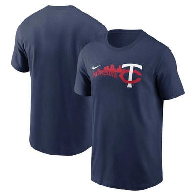 Nike Navy Minnesota Twins Local Team Skyline T-shirt In Blue