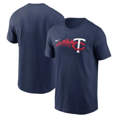 Nike Navy Minnesota Twins Local Team Skyline T-shirt In Navy