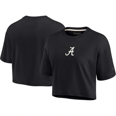 Fanatics Signature Black Alabama Crimson Tide Super Soft Boxy Cropped T-shirt