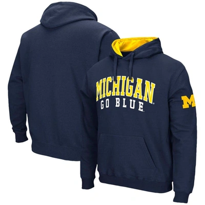 Colosseum Navy Michigan Wolverines Double Arch Pullover Hoodie