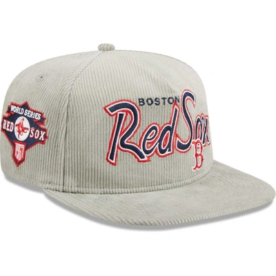 New Era Gray Boston Red Sox Corduroy Golfer Adjustable Hat