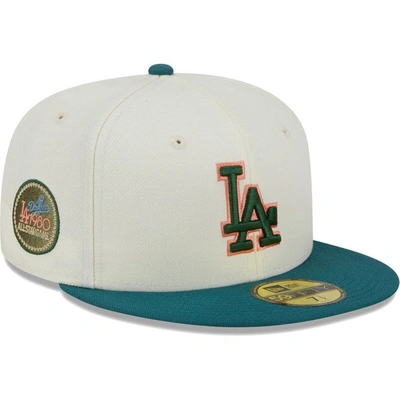 New Era Cream Los Angeles Dodgers Chrome Evergreen 59fifty Fitted Hat