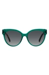 Kate Spade Aubriela 55mm Gradient Round Sunglasses In Green/ Grey Shaded