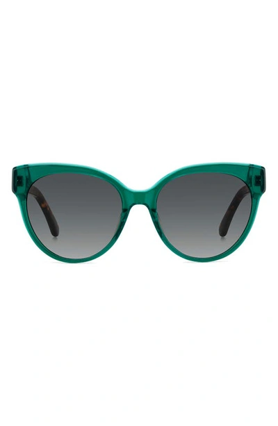 Kate Spade Aubriela 55mm Gradient Round Sunglasses In Green/ Grey Shaded