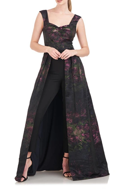 Kay Unger Josepha Maxi Jumpsuit In Dark Midnight Multi